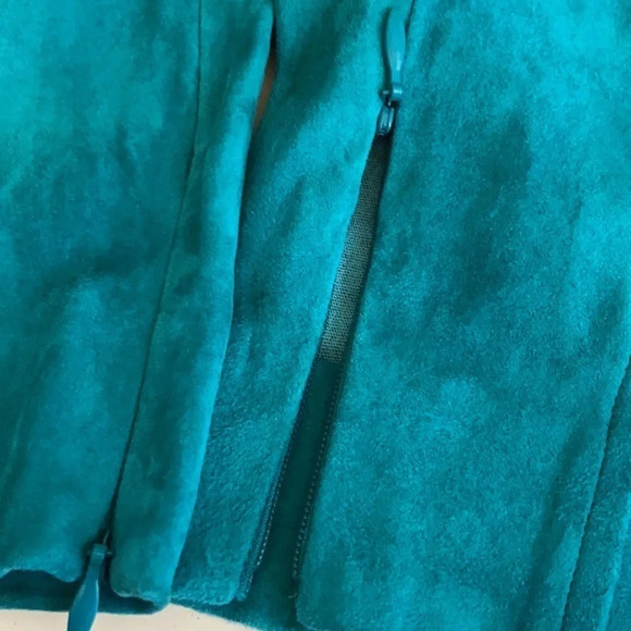 Ralph Lauren Black Label Lamb Suede Ankle Zip Turquoise Skinny Pants - Size 6 - Picture 5 of 8